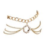 Gold Metal Boot Chain Bracelet with Shoe Charm