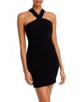 Aqua Black Sleeveless Halter Neck Sweater Dress