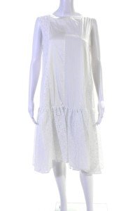 Adeam Women's Eyelet Tiered Oceanic Dress - White
