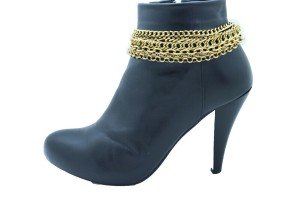 Antique Gold Chain Link Boot Bracelet Anklet