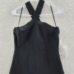 Aqua Black Sleeveless Halter Neck Sweater Dress