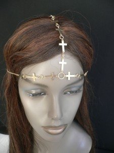 Gold Metal Multi-Cross Head Chain for Women