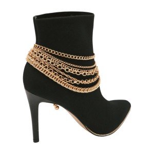 Gold Chain Boot Bracelet with 7 Strands