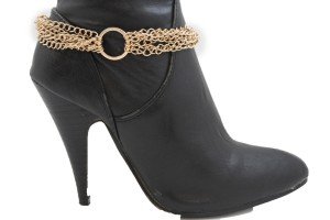 Gold Metal Chains Boot Bracelet and Anklet Jewelry