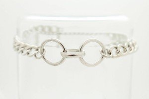 Silver Chain Anklet with Bling for Women