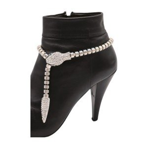 Silver Snake Charm Boot Chain Anklet for Women
