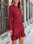 CUPSHE Women's Wine Red Ruched Mini Dress