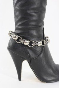 Gothic Skull Charm Boot Bracelet for Women