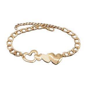 Gold Chain Links Boot Bracelet with Heart Charm