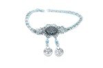 Silver Chain Boot Bracelet with Flower Charm