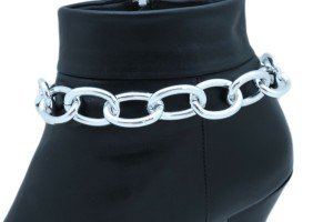 Chunky Silver Metal Chain Boot Bracelet for Women