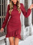 CUPSHE Women's Wine Red Ruched Mini Dress
