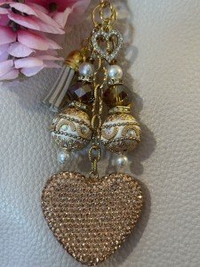 Heart Charm Handbag with Boho Beads