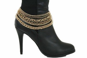 Gold Metal Chain Boot Bracelet for Women