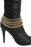 Gold Metal Chain Boot Bracelet for Women