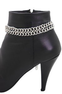 Silver Double Strand Boot Bracelet Anklet for Women