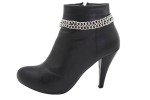 Silver Double Strand Boot Bracelet Anklet for Women