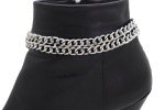 Silver Double Strand Boot Bracelet Anklet for Women