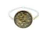 Gold Metal Chain Zebra Print Boot Bracelet