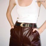XZQTIVE Women's Leather Belts in Black and Brown