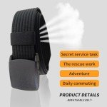 Adjustable Smooth Buckle Nylon Canvas Belt