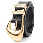 XZQTIVE Women's Leather Belts in Black and Brown