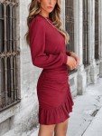 CUPSHE Women's Wine Red Ruched Mini Dress