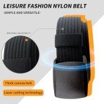 Adjustable Smooth Buckle Nylon Canvas Belt