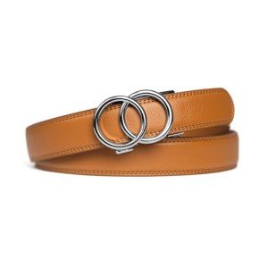 Stylish Women's Leather Belt with Gold Buckle