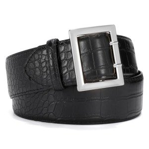 Wide Leather Women's Belt with Square Buckle