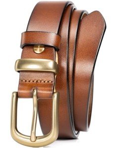 Stylish Italian Leather Women's Belt with Gold Buckle