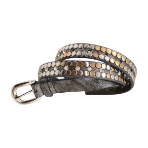 Silver and Black Faux Leather Cowgirl Belt