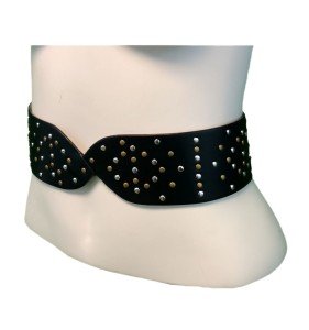 Nanette Lepore Black Studded Elastic Waist Belt