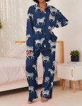 Ekouaer Women's Silk Satin Pajama Set – Black Zebra