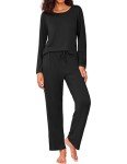 Ekouaer Women's Soft Long Sleeve Pajama Set