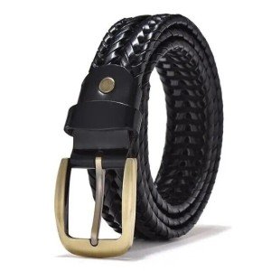 Braided Genuine Leather Belt for Women