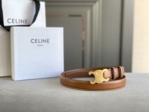 Celine Triomphe Medium Natural Calfskin Belt