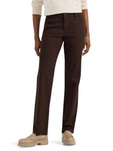 Lee Women's Relaxed Fit Straight Leg Pants - Espresso