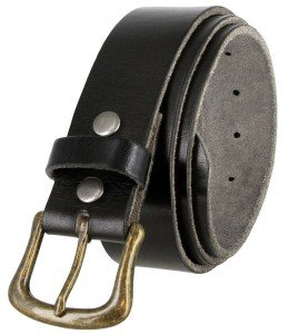 Women's Casual Leather Belt with Brass Buckle