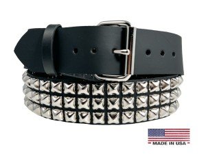 Punk Goth Three Row Studded Leather Belt
