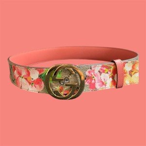 Gucci Flower Blooms Gold Buckle Women's Belt