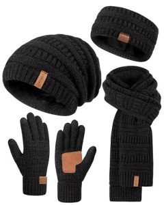 Cozy Women's Winter Beanie, Scarf & Gloves Set