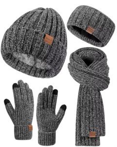 Cozy Women's Winter Beanie, Scarf, Gloves Set