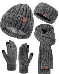 Cozy Women's Winter Beanie, Scarf, Gloves Set
