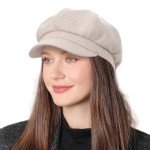 Women's Oatmeal Newsboy Cap - Stylish Visor Hat