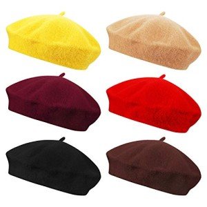 6-Piece Women's French Style Wool Beret Hat Set