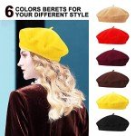 6-Piece Women's French Style Wool Beret Hat Set