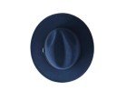 Navy Wide Brim Felt Panama Fedora Hat