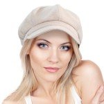Women's Oatmeal Newsboy Cap - Stylish Visor Hat