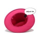 Hot Pink Wide Brim Felt Fedora Hat for Women